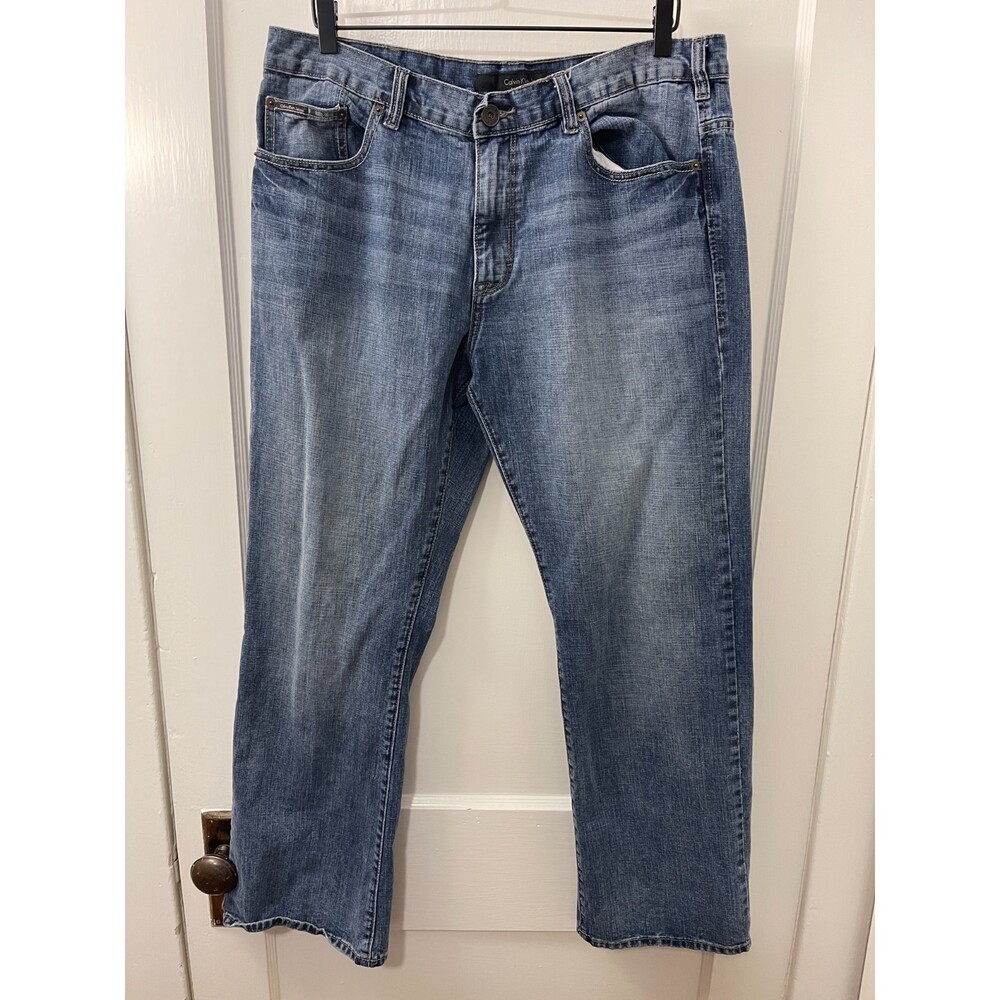 Calvin Klein Men's Bootcut Jeans 100% Cotton Medium Wash Size 36 x 31